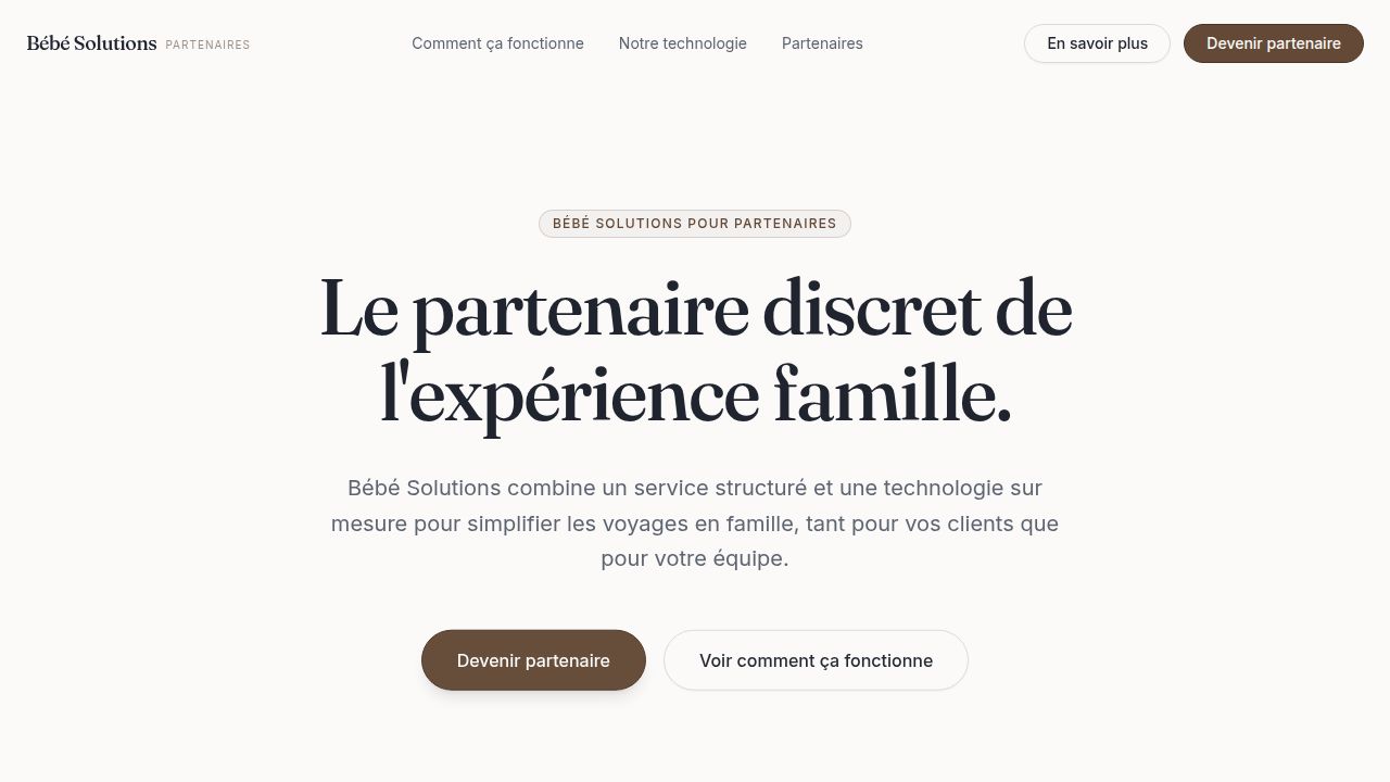Bébé Solutions Partenaires | Solution famille pour hôtels ...